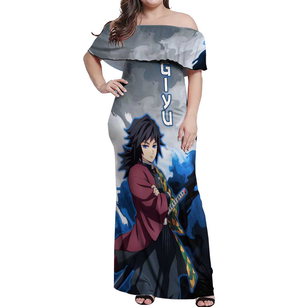 Giyu Tomioka - Demon Slayer Off Shoulder Maxi Dress Anime Style