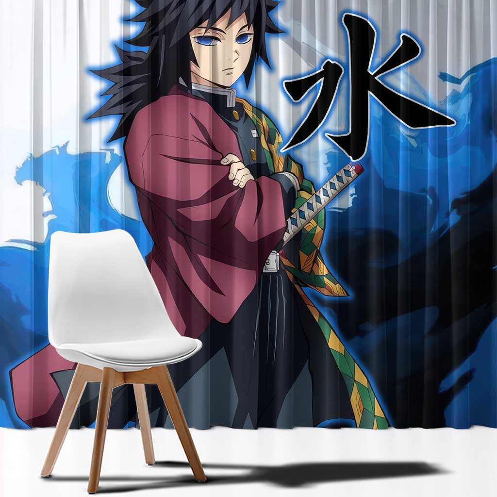 Giyu Tomioka - Demon Slayer Window Curtain Anime Style