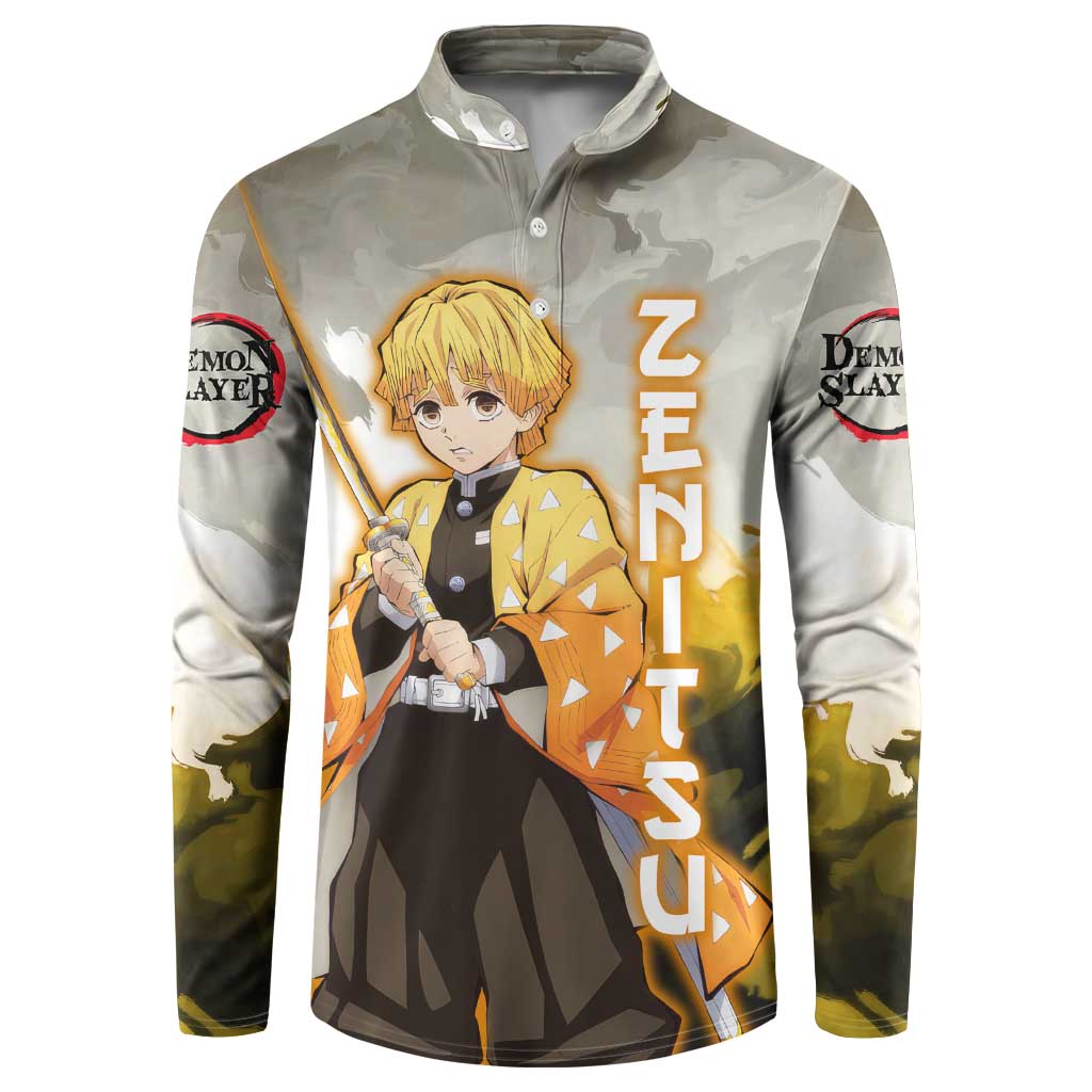Zenitsu Agatsuma - Demon Slayer Button Sweatshirt Anime Style