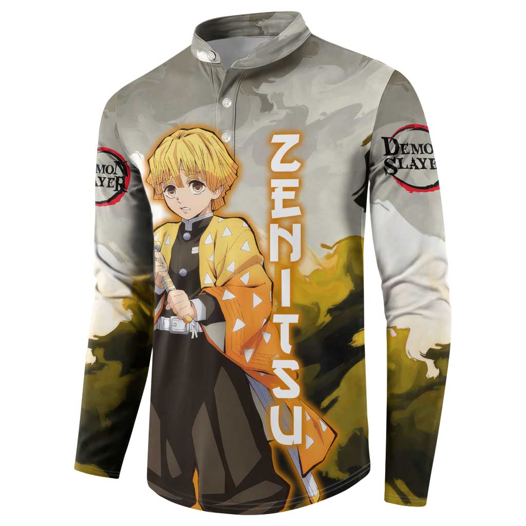 Zenitsu Agatsuma - Demon Slayer Button Sweatshirt Anime Style