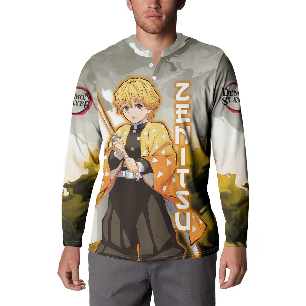 Zenitsu Agatsuma - Demon Slayer Button Sweatshirt Anime Style