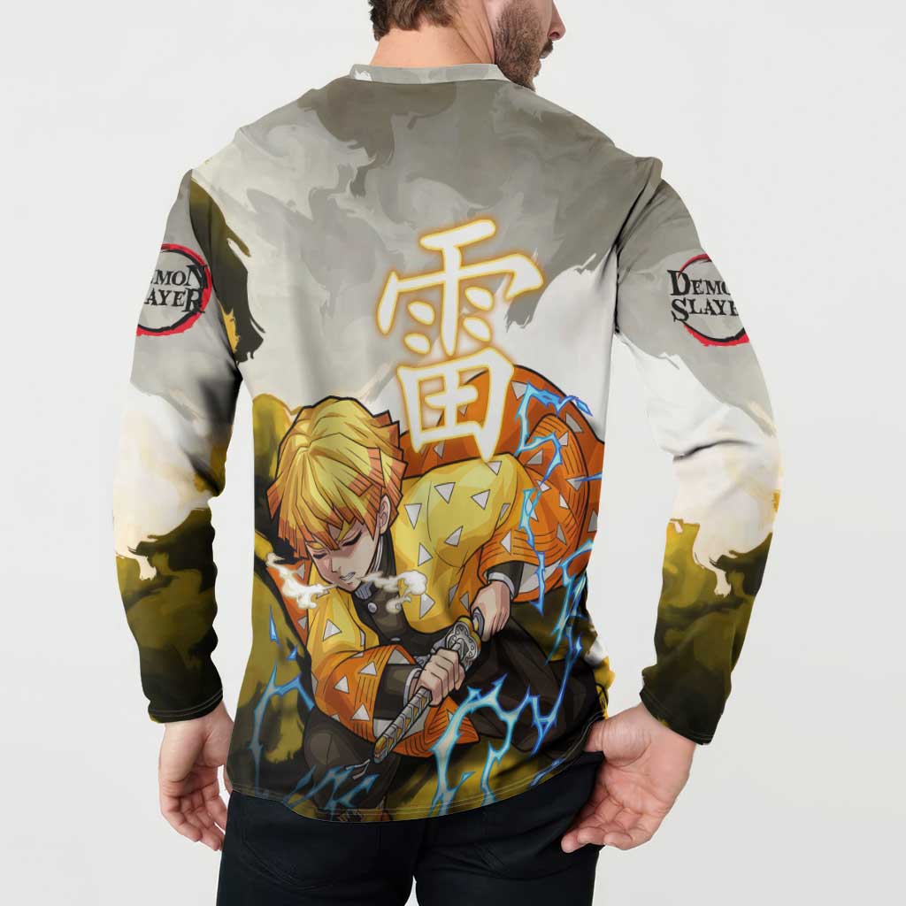 Zenitsu Agatsuma - Demon Slayer Button Sweatshirt Anime Style