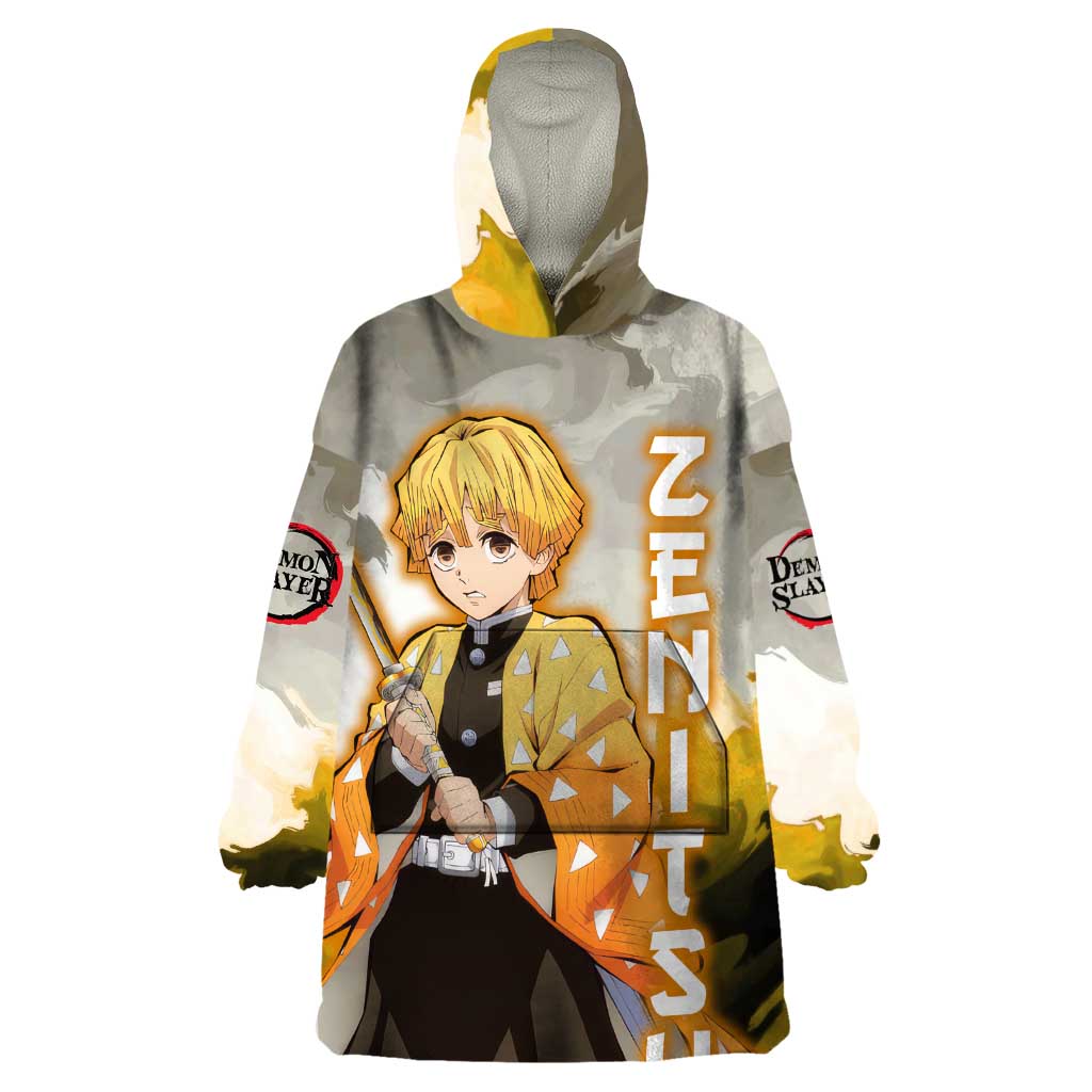 Zenitsu Agatsuma - Demon Slayer Wearable Blanket Hoodie Anime Style