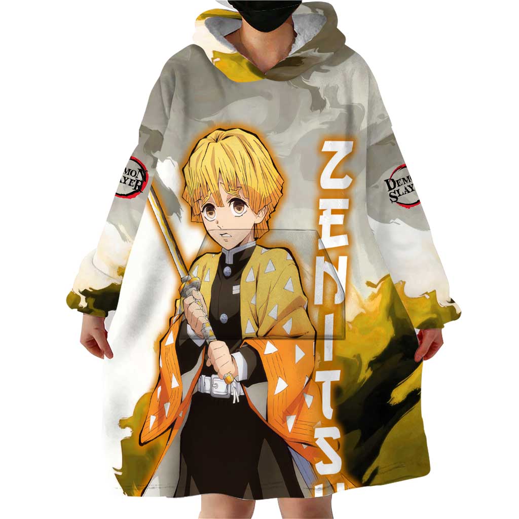 Zenitsu Agatsuma - Demon Slayer Wearable Blanket Hoodie Anime Style
