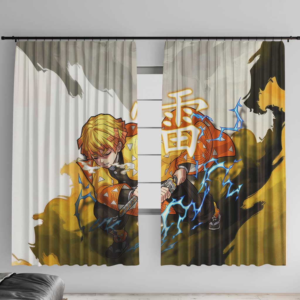 Zenitsu Agatsuma - Demon Slayer Window Curtain Anime Style