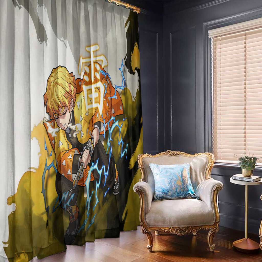 Zenitsu Agatsuma - Demon Slayer Window Curtain Anime Style