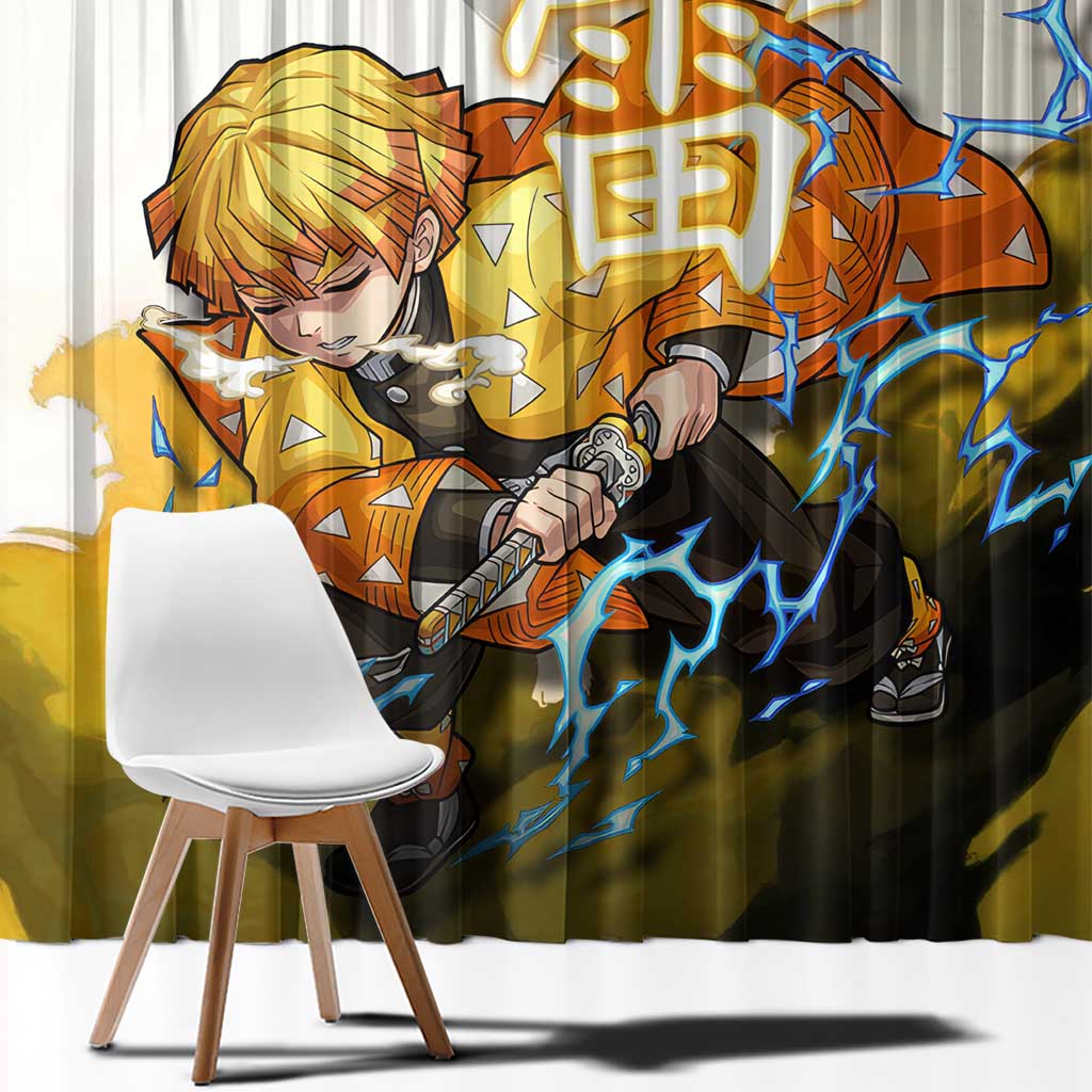Zenitsu Agatsuma - Demon Slayer Window Curtain Anime Style