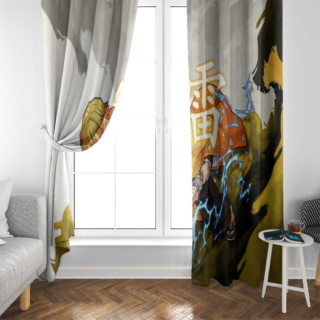 Zenitsu Agatsuma - Demon Slayer Window Curtain Anime Style