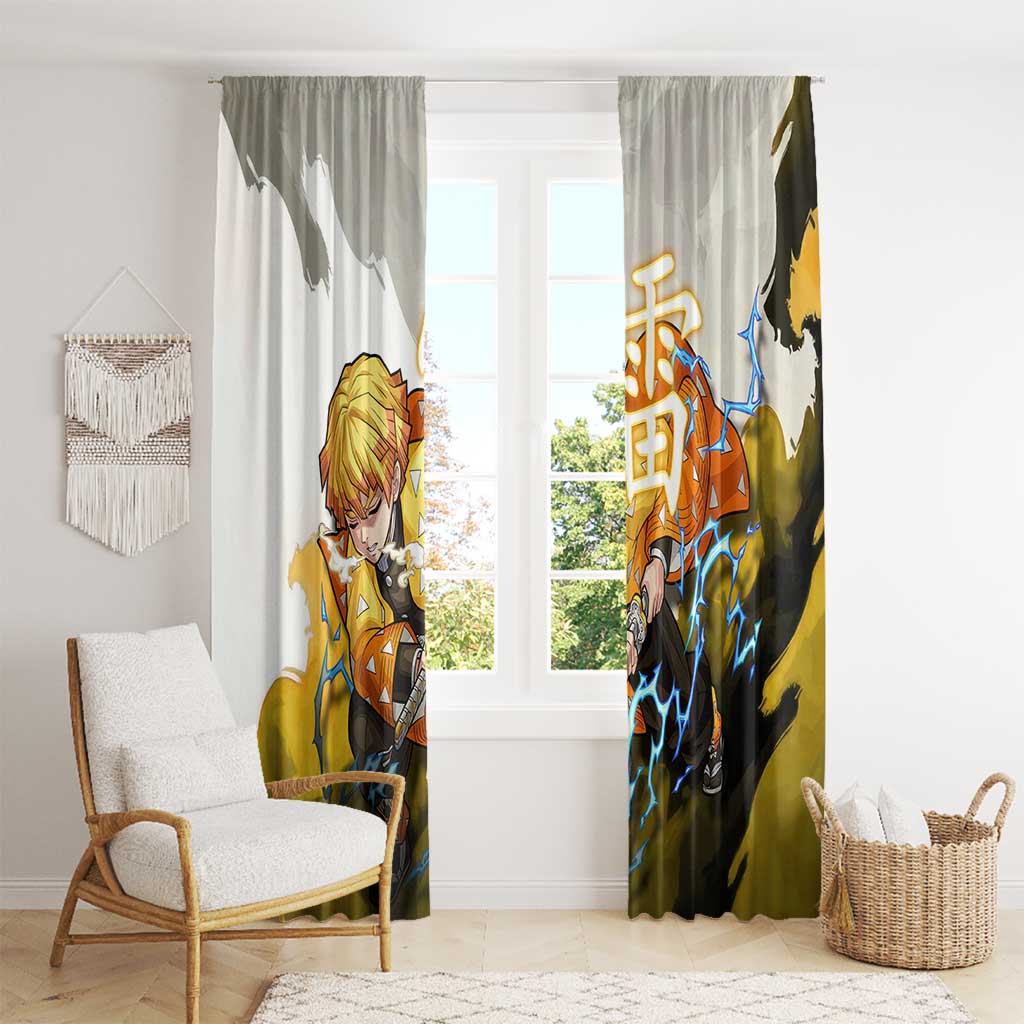 Zenitsu Agatsuma - Demon Slayer Window Curtain Anime Style
