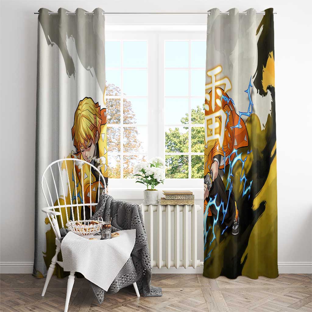 Zenitsu Agatsuma - Demon Slayer Window Curtain Anime Style