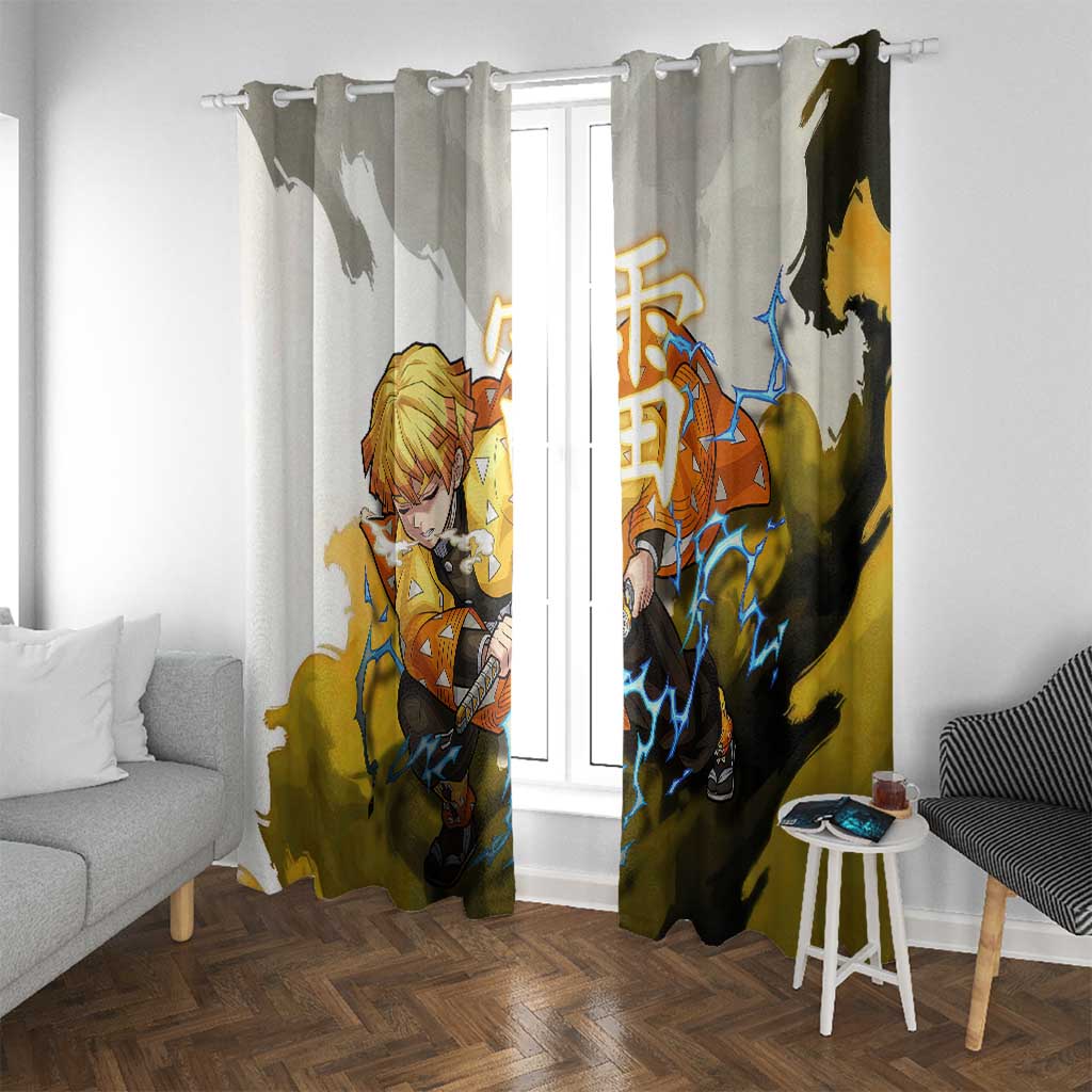 Zenitsu Agatsuma - Demon Slayer Window Curtain Anime Style