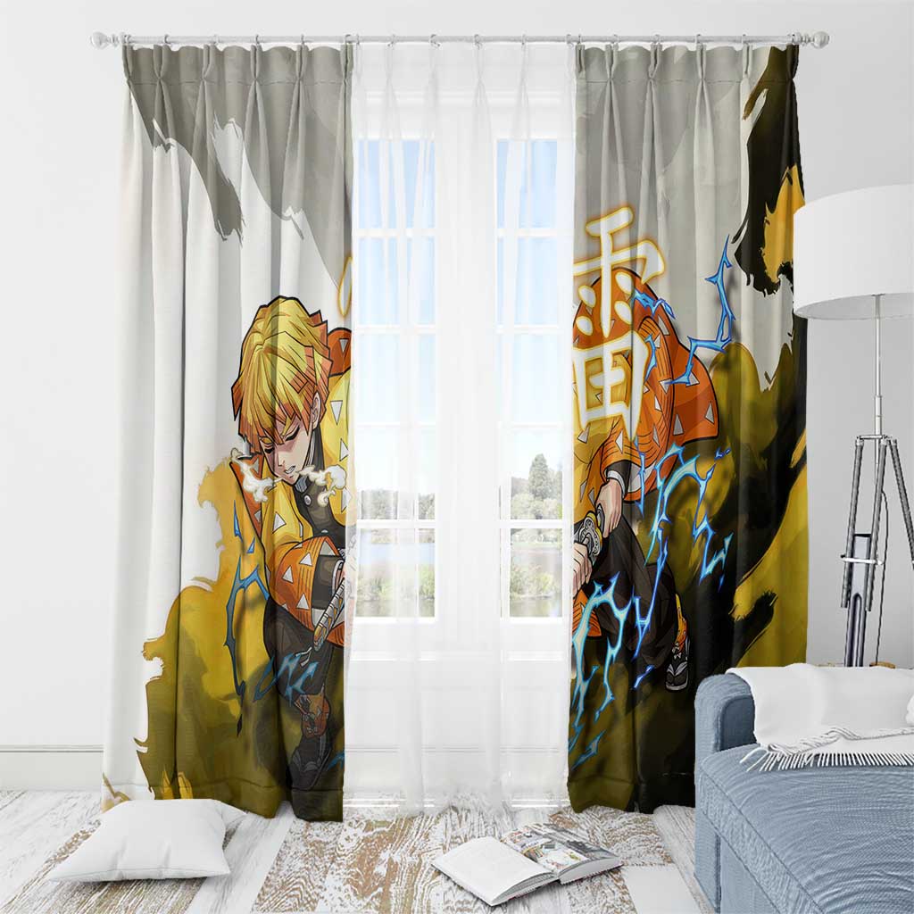Zenitsu Agatsuma - Demon Slayer Window Curtain Anime Style