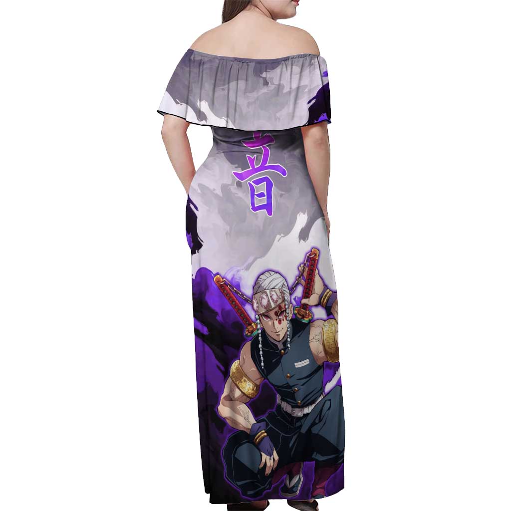 Tengen Uzui - Demon Slayer Off Shoulder Maxi Dress Anime Style