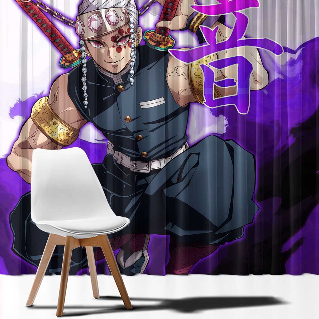 Tengen Uzui - Demon Slayer Window Curtain Anime Style