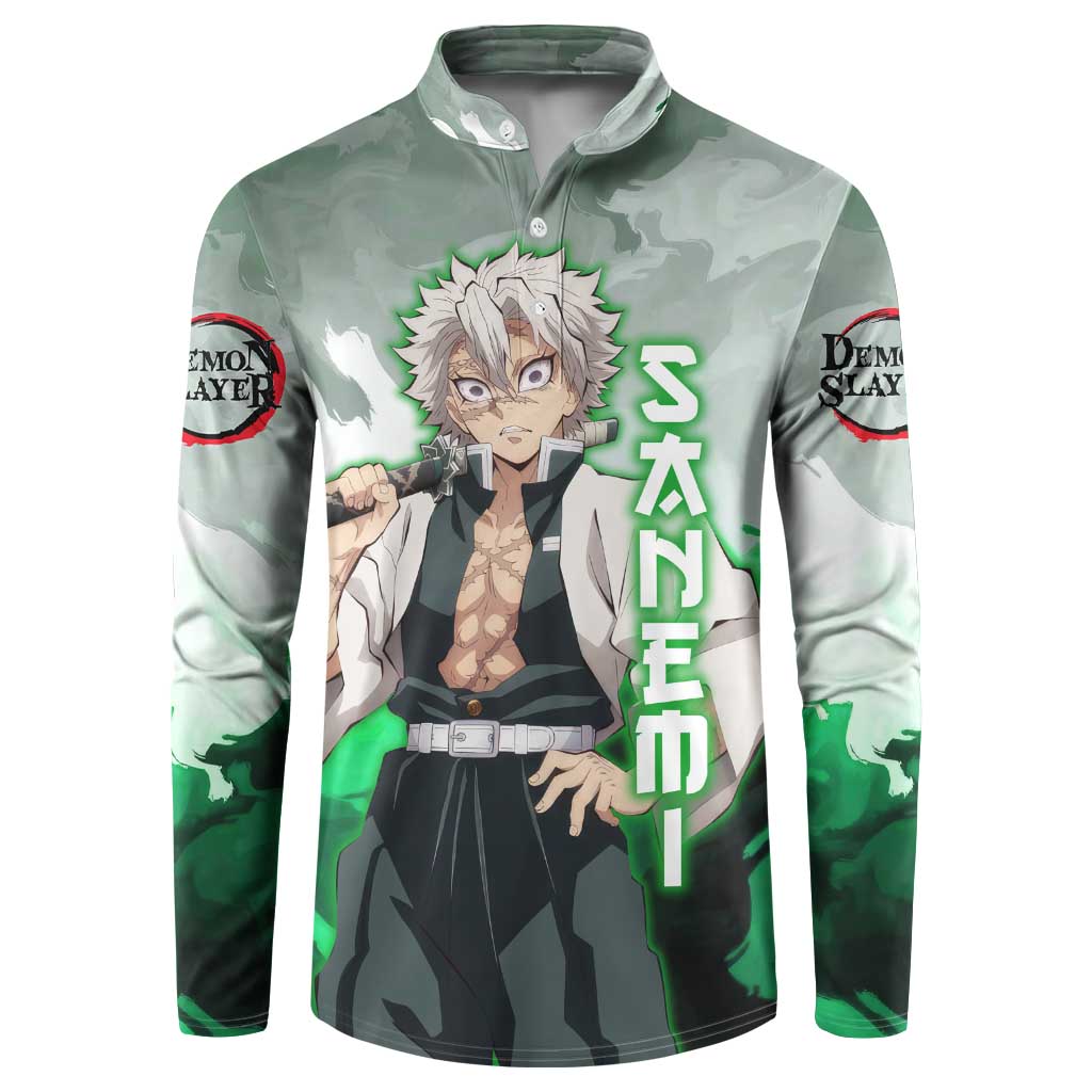 Sanemi Shinazugawa - Demon Slayer Button Sweatshirt Anime Style
