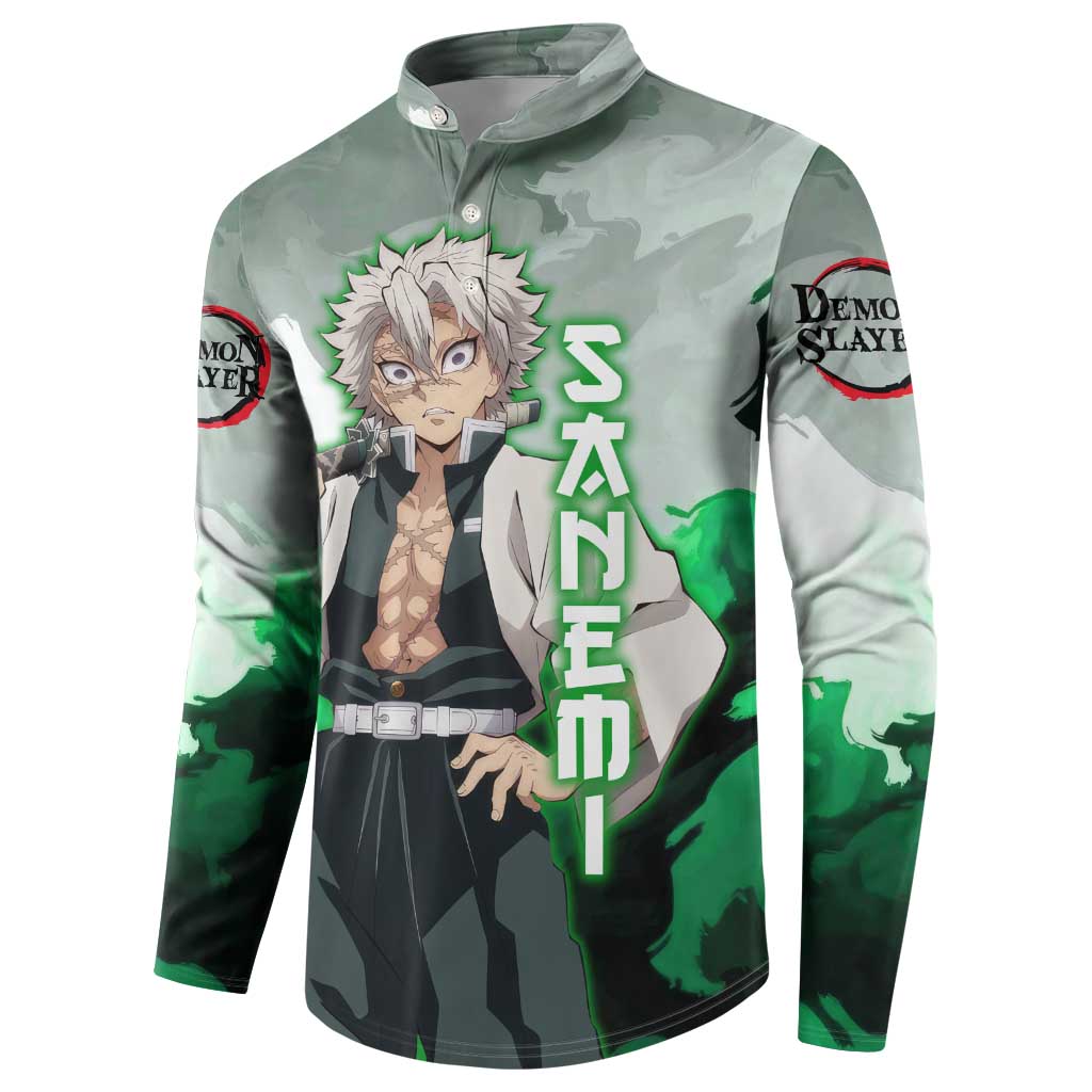 Sanemi Shinazugawa - Demon Slayer Button Sweatshirt Anime Style