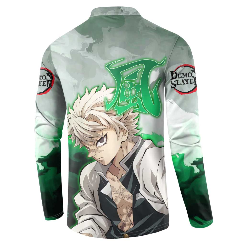 Sanemi Shinazugawa - Demon Slayer Button Sweatshirt Anime Style