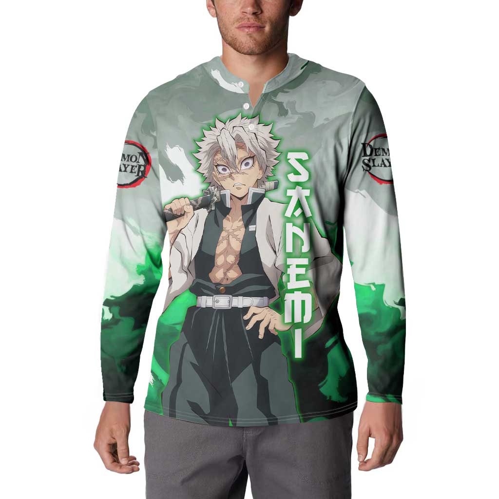 Sanemi Shinazugawa - Demon Slayer Button Sweatshirt Anime Style