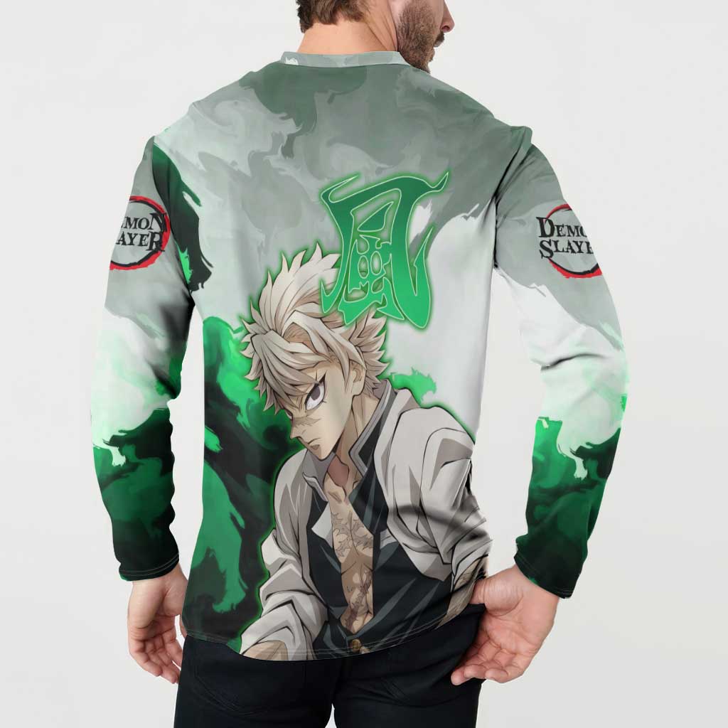 Sanemi Shinazugawa - Demon Slayer Button Sweatshirt Anime Style