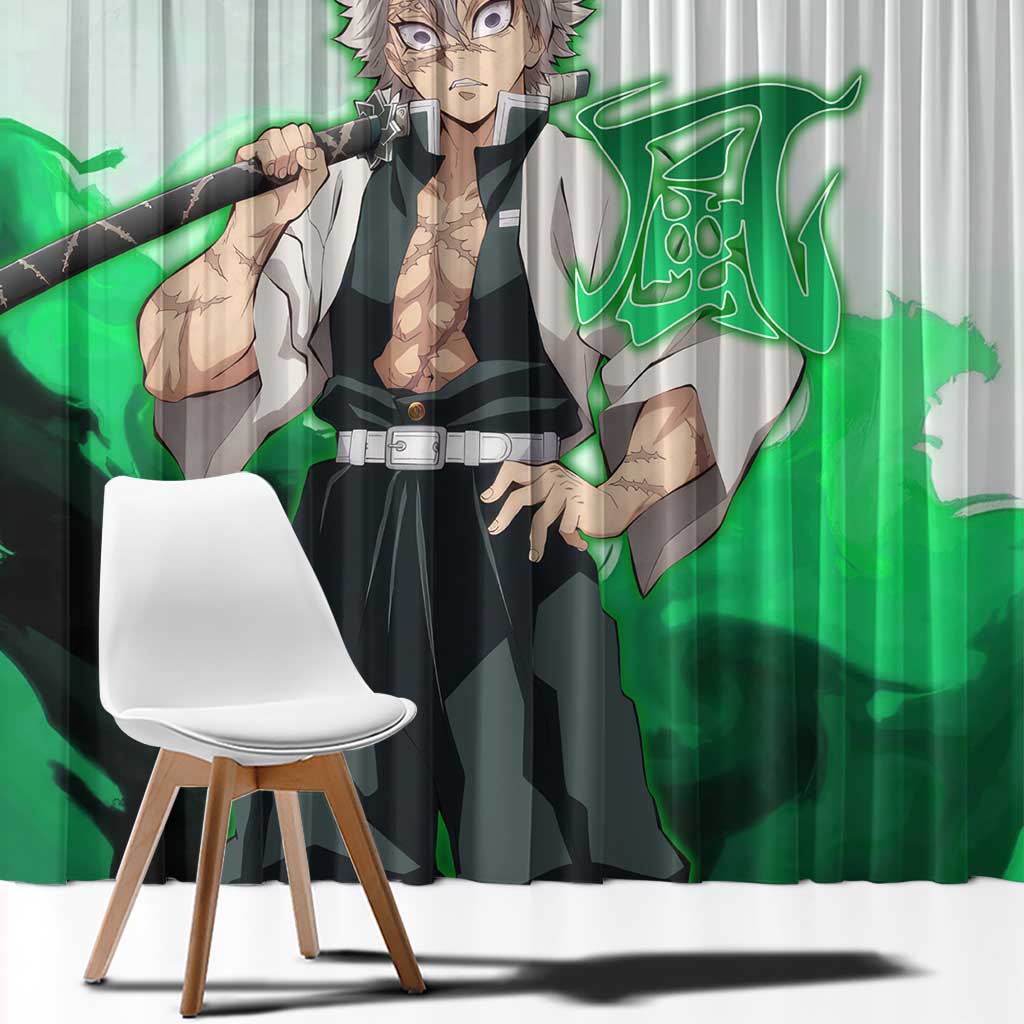 Sanemi Shinazugawa - Demon Slayer Window Curtain Anime Style