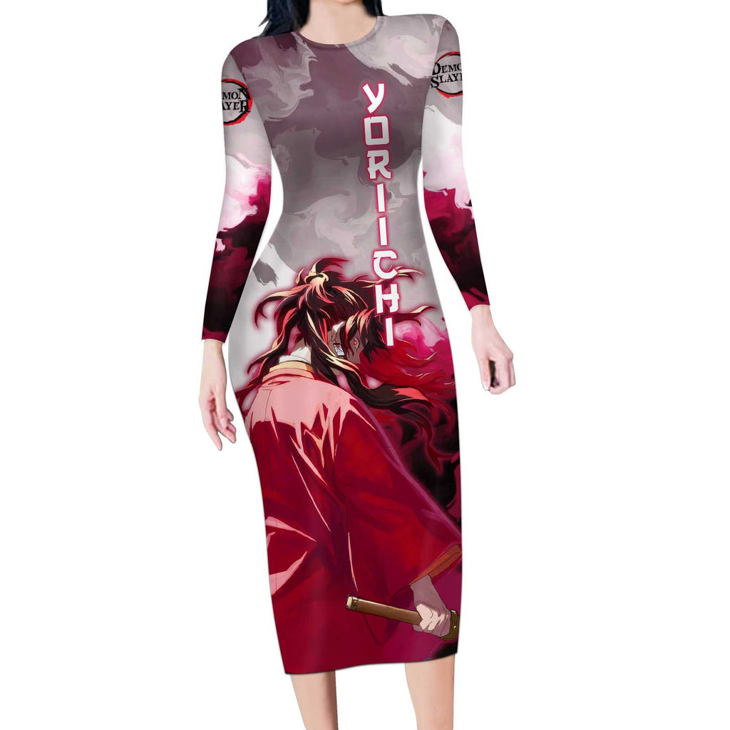 Tsugikuni Yoriichi - Demon Slayer Long Sleeve Bodycon Dress Anime Style