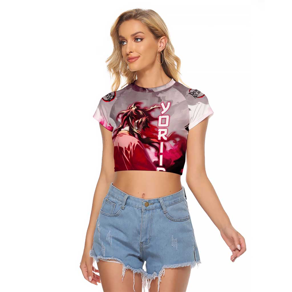 Tsugikuni Yoriichi - Demon Slayer Raglan Cropped T Shirt Anime Style