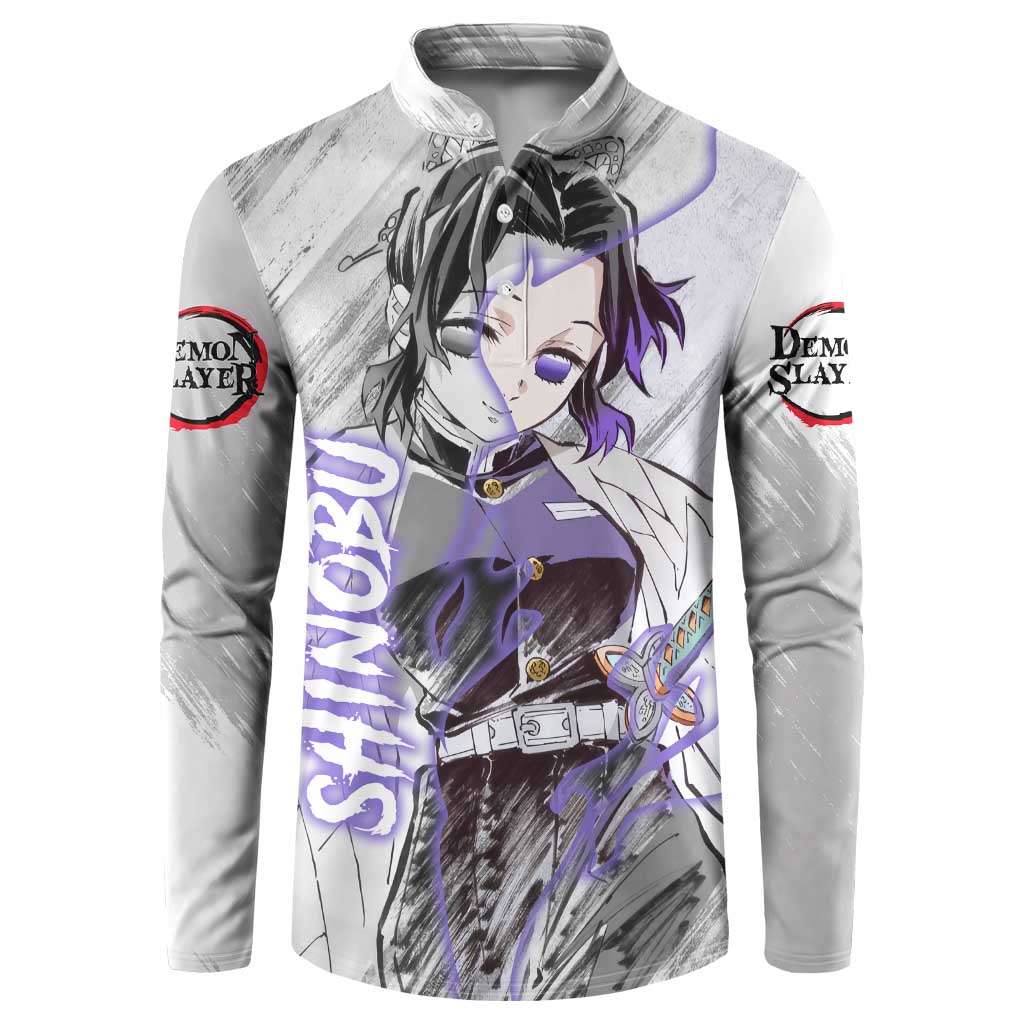 Shinobu Kochou - Semon Slayer Button Sweatshirt Anime Style
