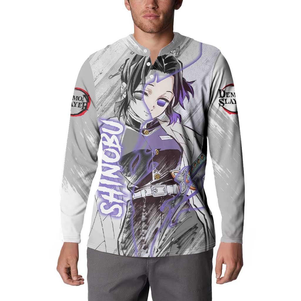 Shinobu Kochou - Semon Slayer Button Sweatshirt Anime Style