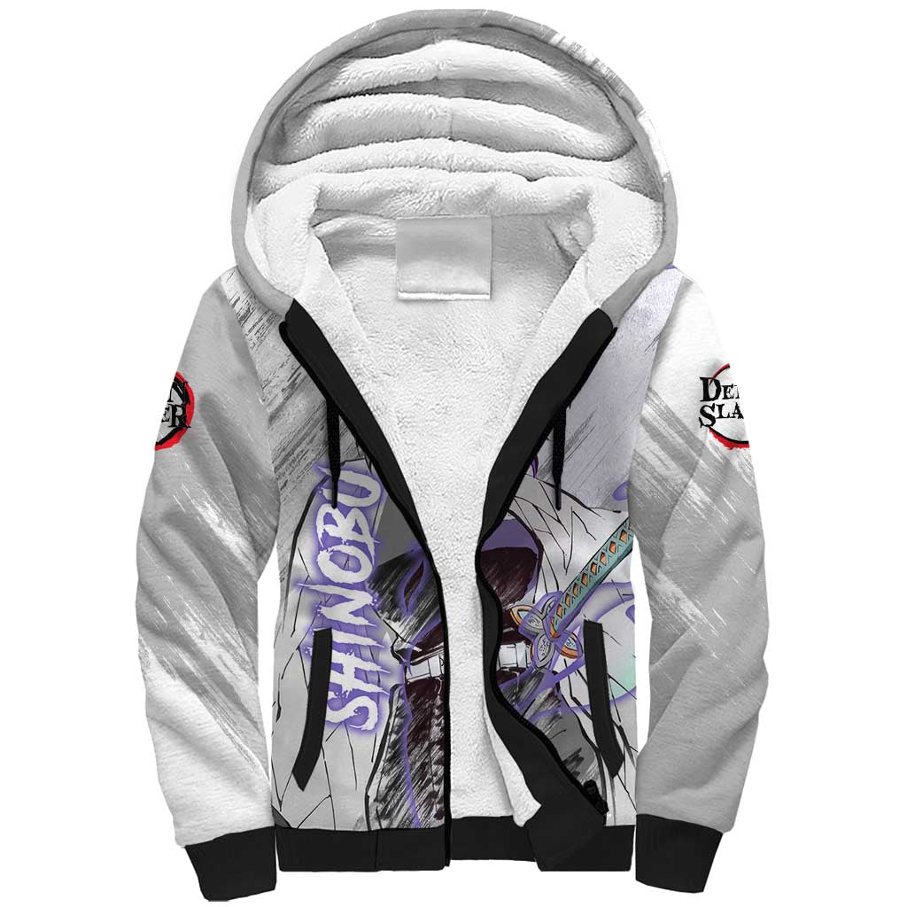 Shinobu Kochou - Semon Slayer Sherpa Hoodie Anime Style