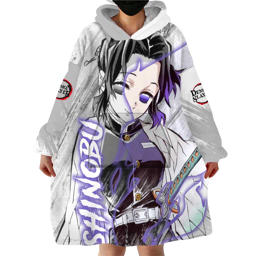 Shinobu Kochou - Semon Slayer Wearable Blanket Hoodie Anime Style