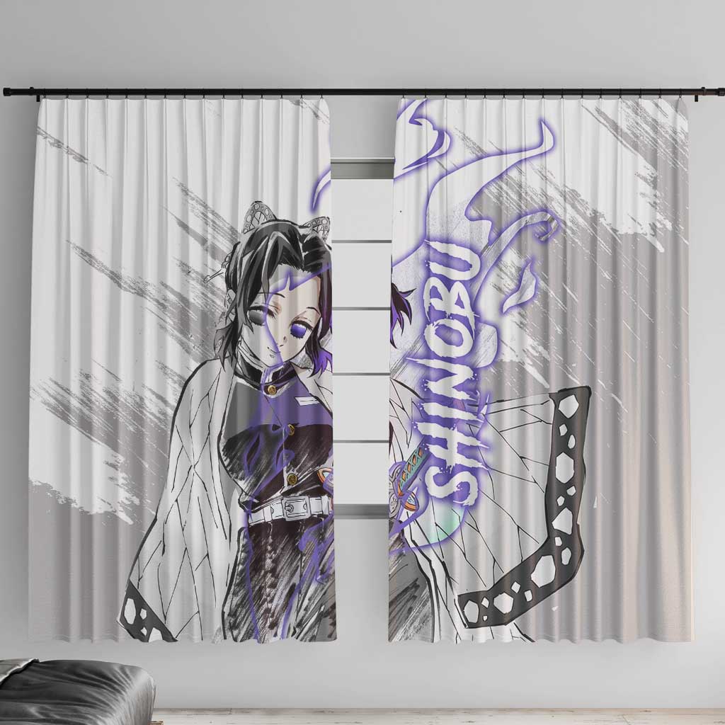 Shinobu Kochou - Semon Slayer Window Curtain Anime Style