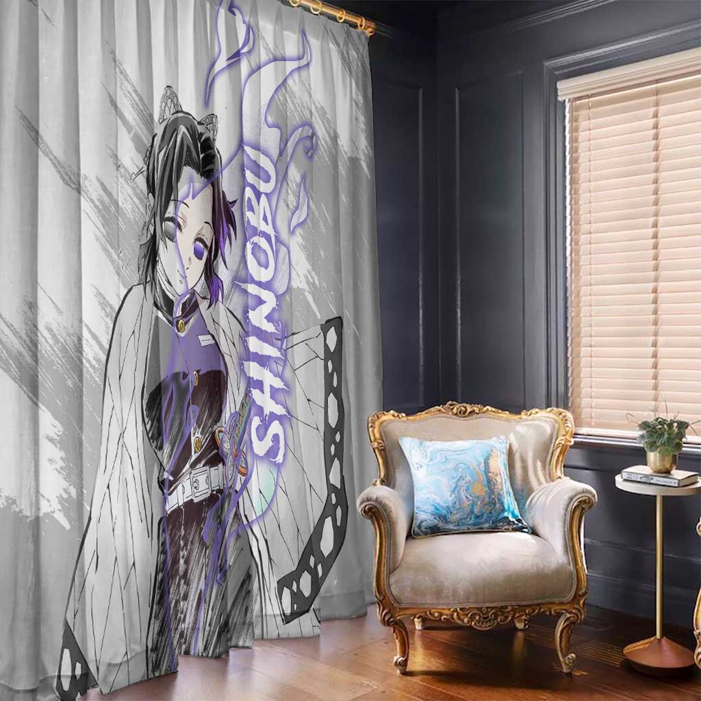 Shinobu Kochou - Semon Slayer Window Curtain Anime Style