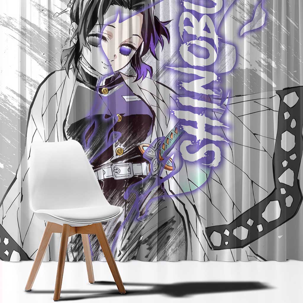 Shinobu Kochou - Semon Slayer Window Curtain Anime Style