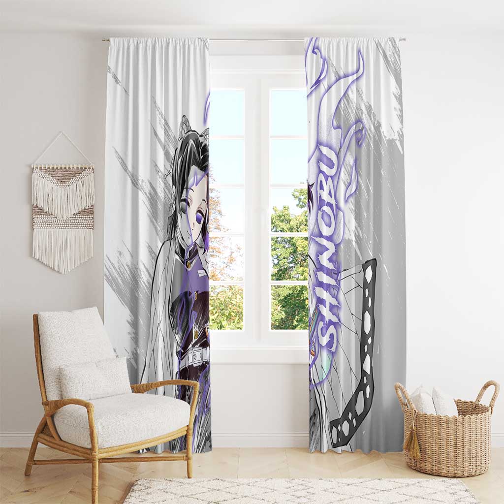 Shinobu Kochou - Semon Slayer Window Curtain Anime Style