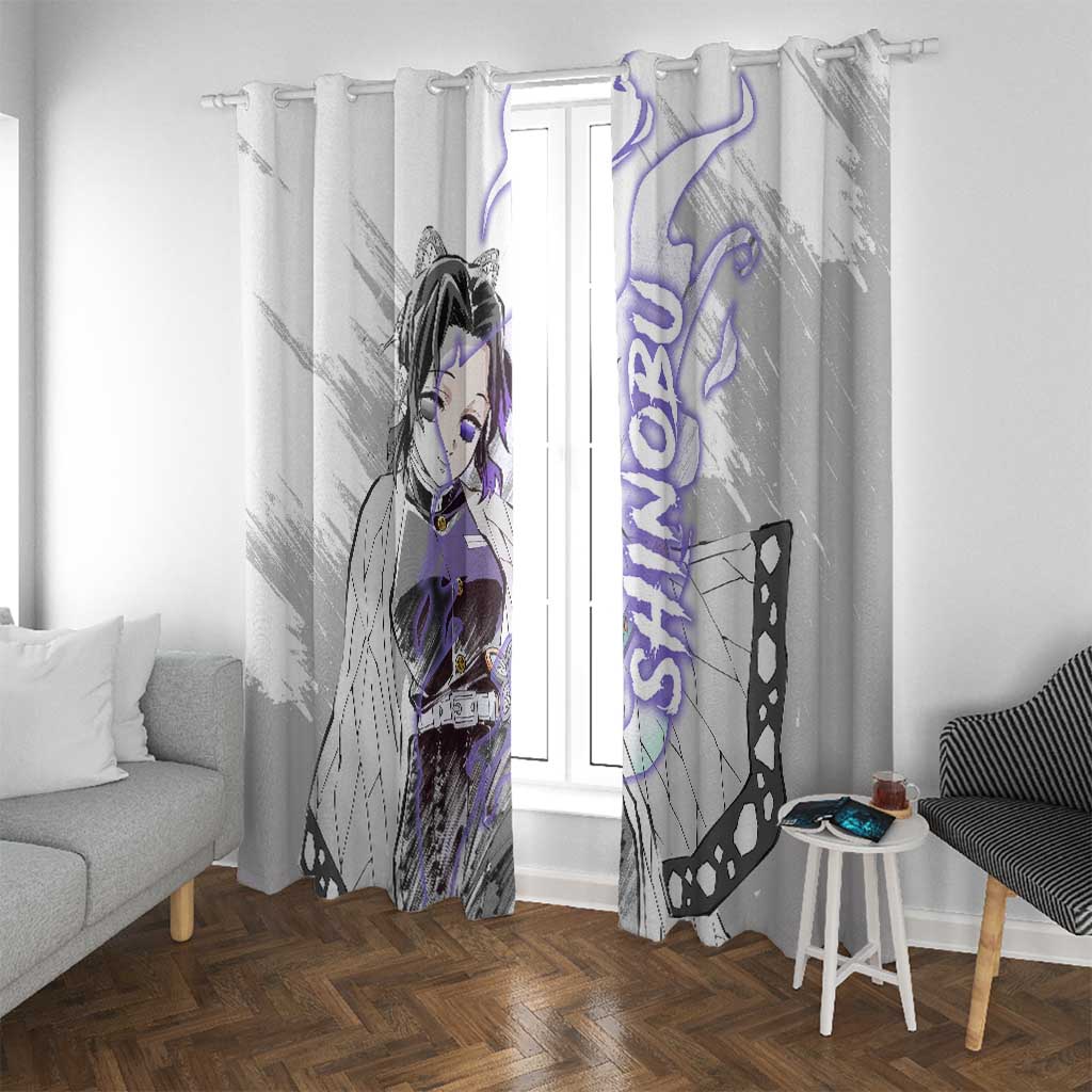 Shinobu Kochou - Semon Slayer Window Curtain Anime Style