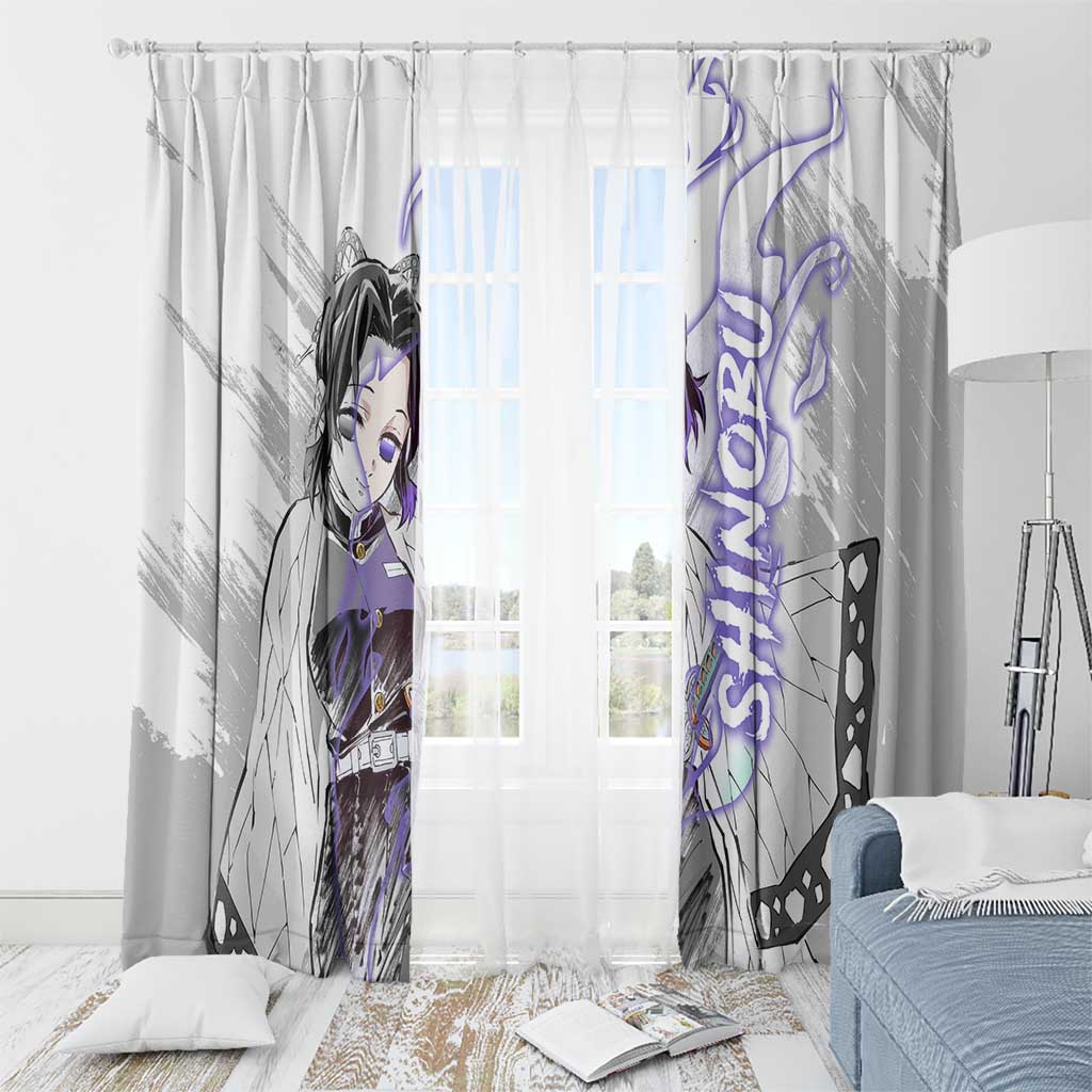 Shinobu Kochou - Semon Slayer Window Curtain Anime Style