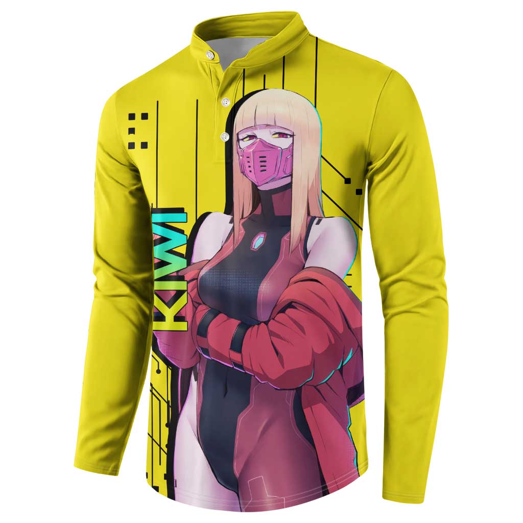 Kiwi - Cyberpunk Edgerunners Button Sweatshirt Anime Style