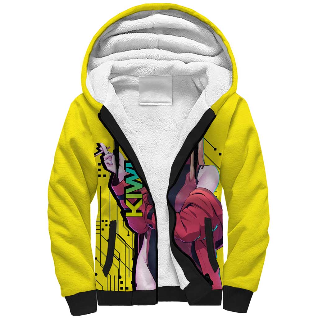 Kiwi - Cyberpunk Edgerunners Sherpa Hoodie Anime Style