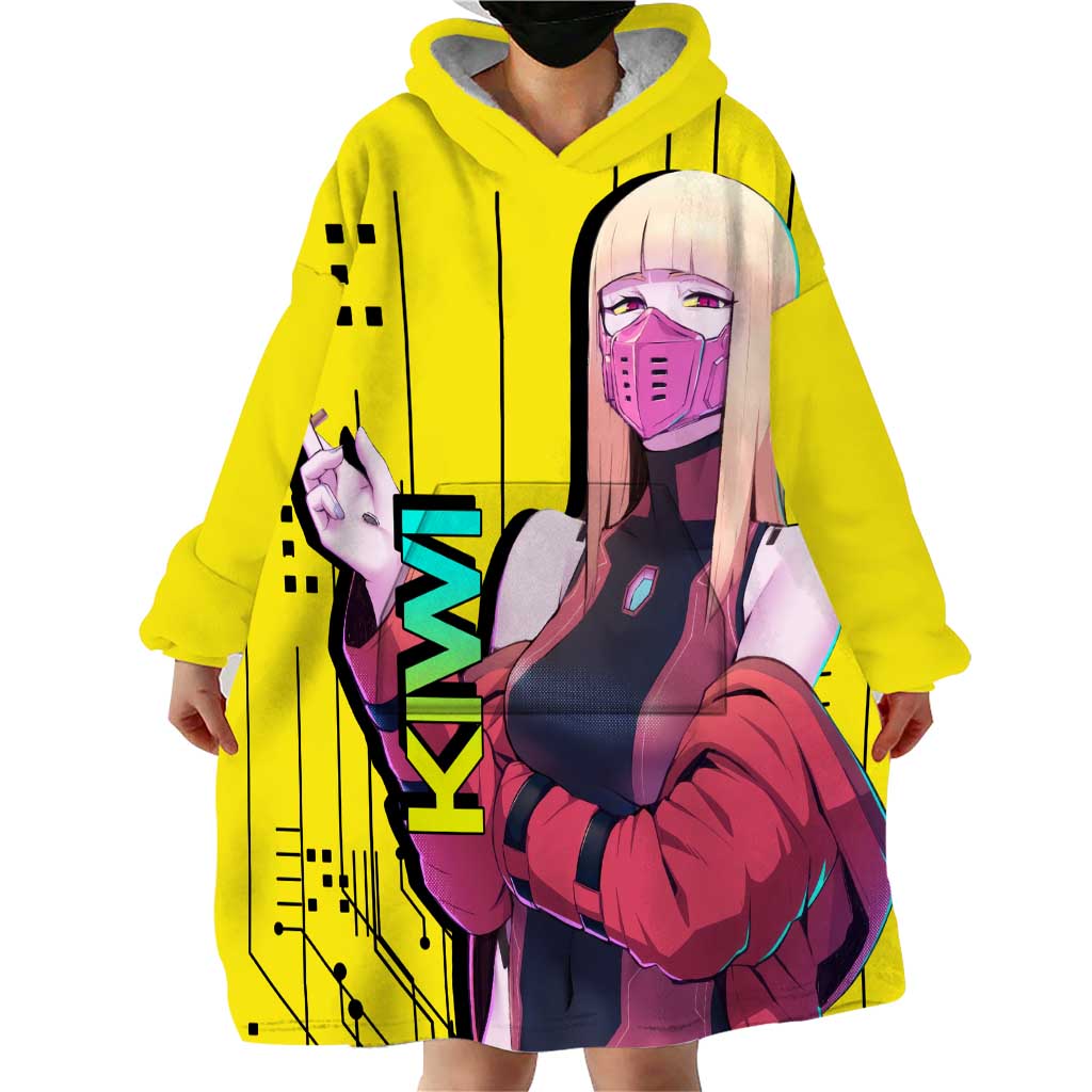 Kiwi - Cyberpunk Edgerunners Wearable Blanket Hoodie Anime Style