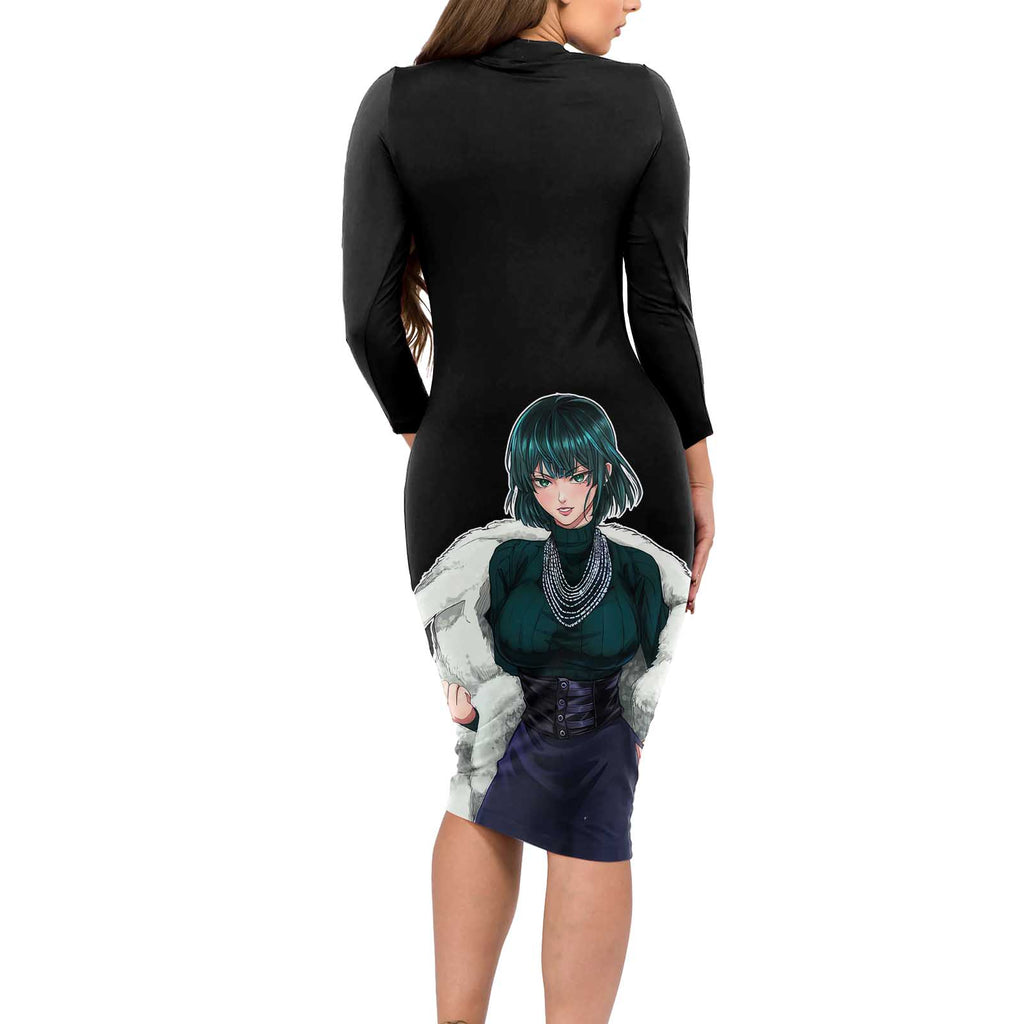 Fubuki - One Punch Man Long Sleeve Bodycon Dress Anime Mix Manga Style