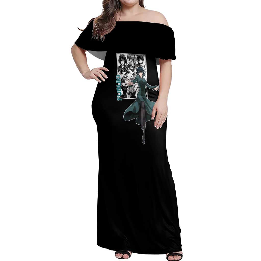 Fubuki - One Punch Man Off Shoulder Maxi Dress Anime Mix Manga Style