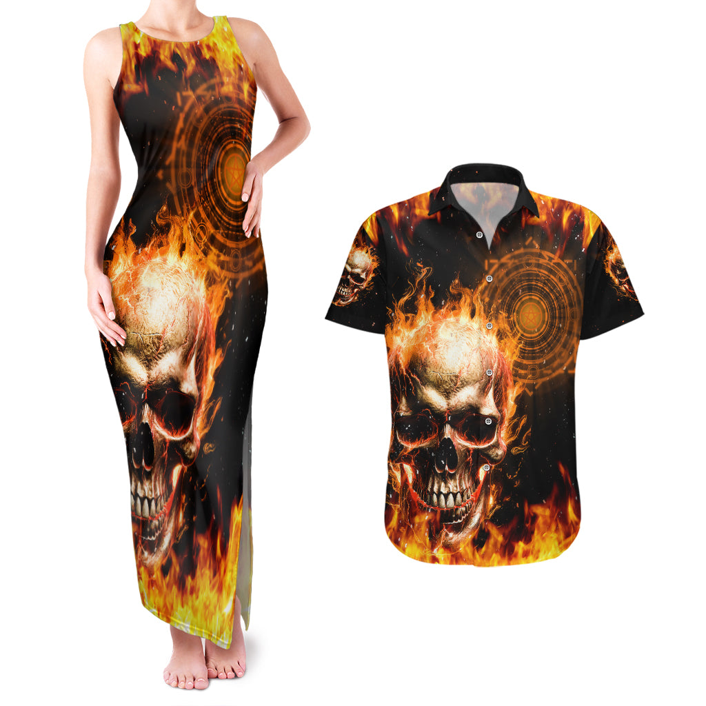 magic-fire-skull-couples-matching-tank-maxi-dress-and-hawaiian-shirt-i-cant-go-to-hell-the-devil-still-has-a-rest-training-oder-against-me