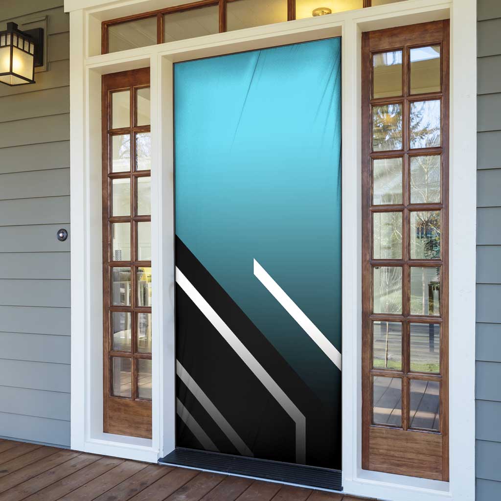 Nami One Piece Door Cover with Weather Staff and Confident Adventure Pose Design - The Mazicc