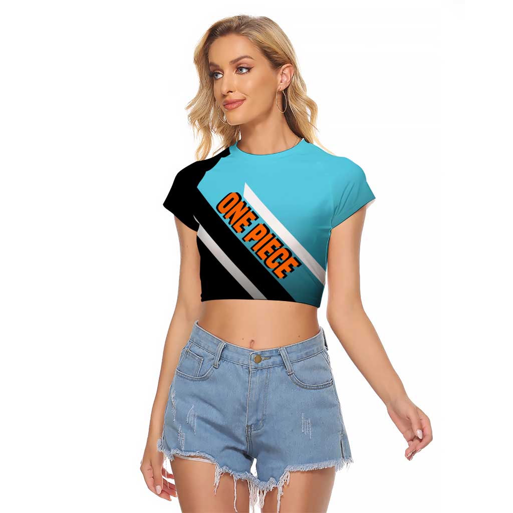 Nami One Piece Raglan Cropped T Shirt with Weather Staff and Confident Adventure Pose Design - The Mazicc