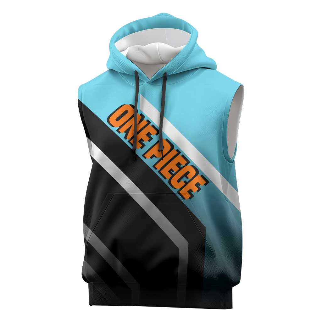 Nami One Piece Sleeveless Hoodie with Weather Staff and Confident Adventure Pose Design - The Mazicc
