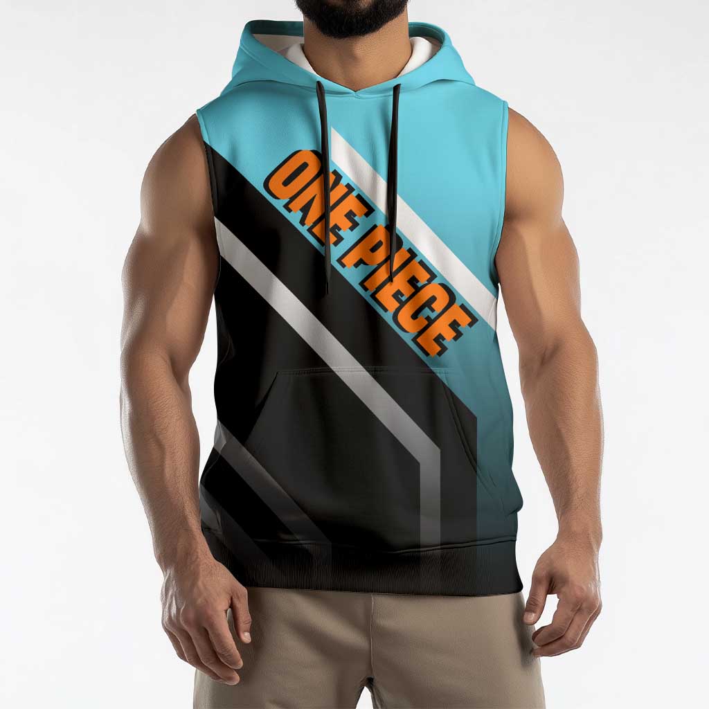 Nami One Piece Sleeveless Hoodie with Weather Staff and Confident Adventure Pose Design - The Mazicc