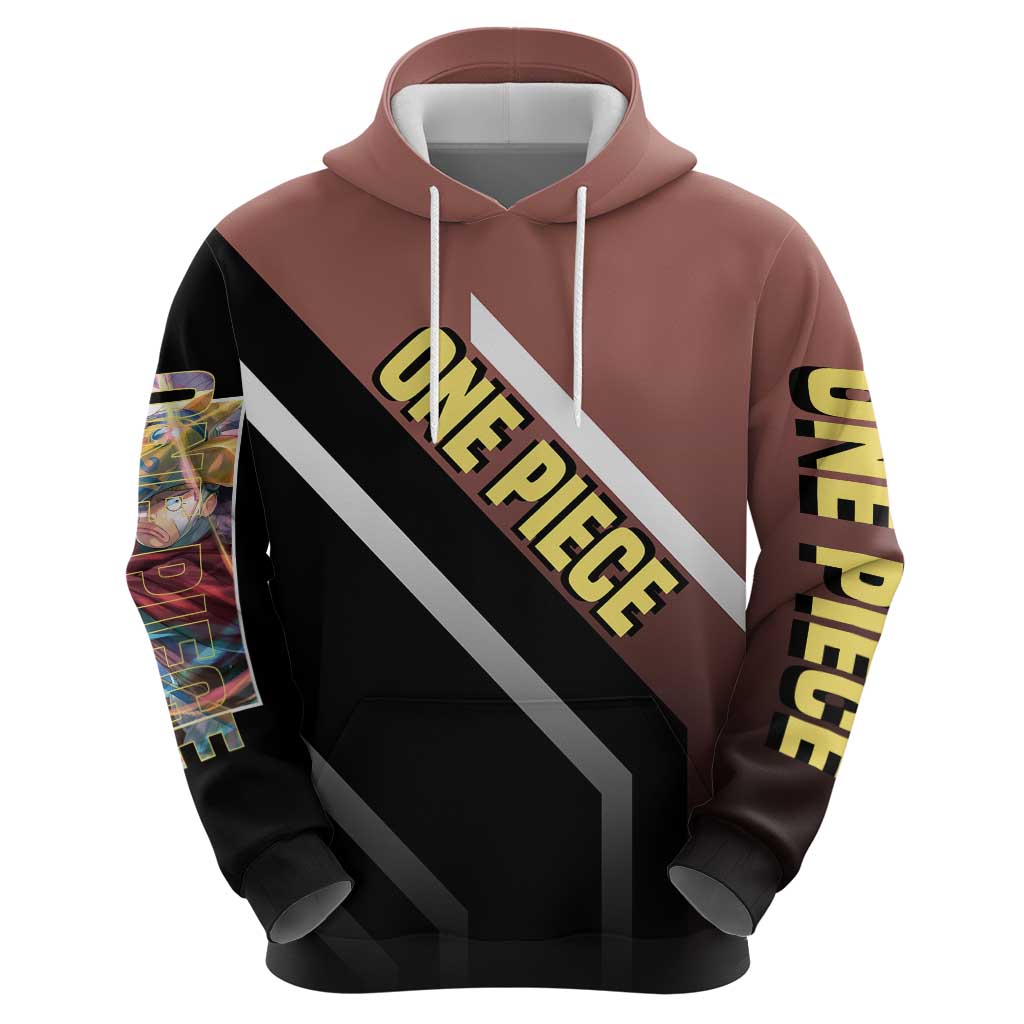 Usopp One Piece Hoodie with Slingshot and Courageous Adventure Pose Design - The Mazicc