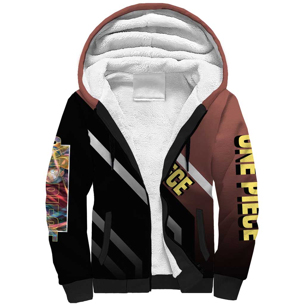 Usopp One Piece Sherpa Hoodie with Slingshot and Courageous Adventure Pose Design - The Mazicc