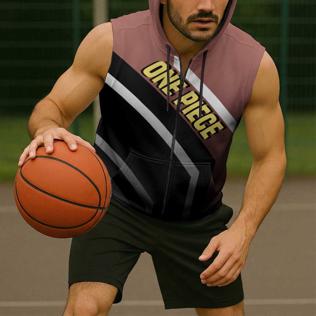 Usopp One Piece Sleeveless Zip Hoodie with Slingshot and Courageous Adventure Pose Design - The Mazicc