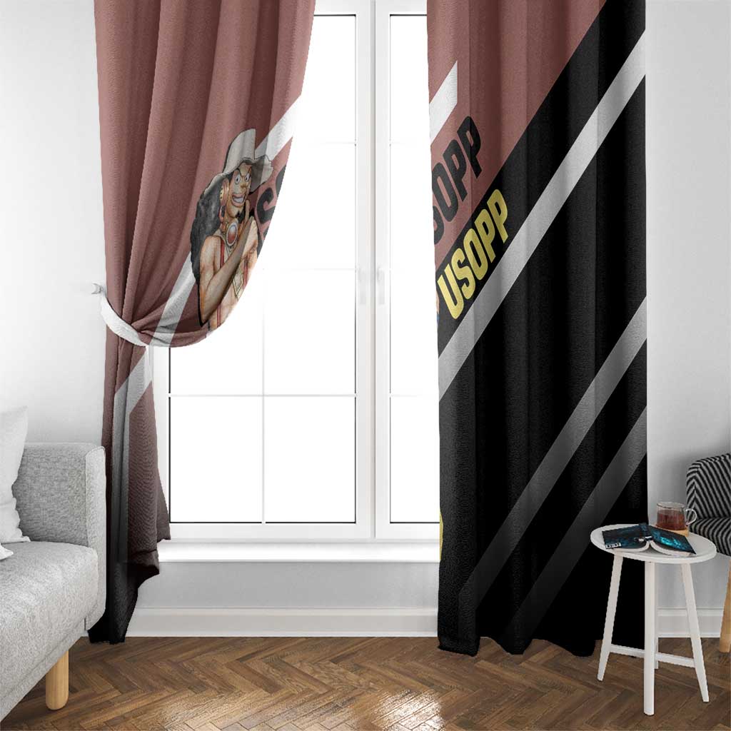 Usopp One Piece Window Curtain with Slingshot and Courageous Adventure Pose Design - The Mazicc